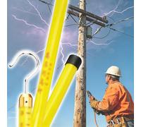 Vibeo Perche de Mesure Isolée Perche de Mesure Haute Tension pour Travaux sur Lignes Électriques, Méthode de Mesure Télescopique Isolée, Méthode de Mesure Jaune 3 à 18 m(16.4ft/5.0m)
