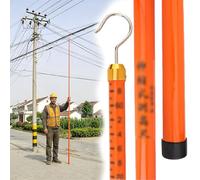 Vibeo Perche de Mesure Isolée Perche de Mesure Rétractable Haute Tension, 5-18 m, Mèche de Mesure Isolée pour Travaux de Ligne, Perche de Sécurité à Hauteur Réglable(32.8ft/10.0m)