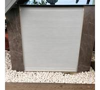 Vibeo Porte Accordéon Interieur Portes D'armoire à Enroulement Blanches avec Rails Incurvés et Poignée, Porte à Tambour Descendante Haute, Kit de Porte à Tambour Coulissante(70x60cm(27.6x23.6in))