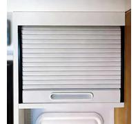 Vibeo Porte Accordéon Interieur Portes D'armoire Enroulables avec Rail Noir, Kit de Petite Porte Coulissante à Tambour, Ensemble de Portes Coulissantes pour Placard en Plastique(65x55cm(25.6x21.7in))