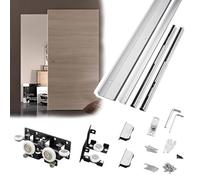 Vibeo Rail Porte Coulissante Quincaillerie pour Porte Coulissante Dissimulée, Rail pour Porte Coulissante Invisible de 80 à 130 cm, Kit de Rail pour Porte Coulissante Cachée(55in/140cm)