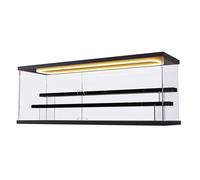 Vibeo Vitrine Acrylique 1 Vitrine Acrylique à Deux Niveaux avec Double Porte, Boîte de Présentation Éclairée de 60 Cm de Large, Coffret Transparent pour Figurines et Voitures(2 Tier)