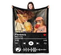 VIBEOWAVE Couverture personnalisée avec photos pour couples amoureux et enfants - Cadeau pour maman, papa, petit ami, petite amie (couverture de chanson)