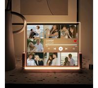 VIBEOWAVE Veilleuse LED en acrylique avec texte d'image, cadeau pour couple, cadeau d'anniversaire et de Noël pour petite amie, petit ami, cadeau d'amitié personnalisé, papa, maman (chanson style 17