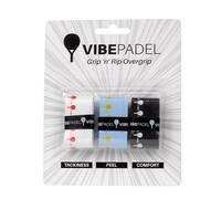 VIBEPADEL - Grip 'n' Rip Surgrip Padel - Grip Padel Antidérapant pour Raquette de Padel, Surgrip Badminton et Squash - Lot de 3 - Accessoire Idéal & Cadeau Padel