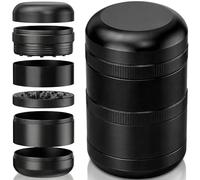 Viberium Grinder Metal Pro 60 mm - Accessoire Fumeur Herbe, Effriteuse, Spice Grinder, Petit Grinders, 4 pièces, Gros XXL Original Herb Crusher, Moulin a Epices, Noir