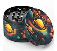 Viberium Grinder Metal Pro 63 mm - Accessoire Herbe, Effriteuse, Spice Grinder, Petit Grinders, 4 pièces, Gros XXL Original Herb Crusher, Moulin a Epices Manuel, Herbes Kit - 02 - ORBIT
