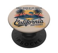 Vibes California Beach Retro Ocean West Coast Summer PopSockets PopGrip Adhésif