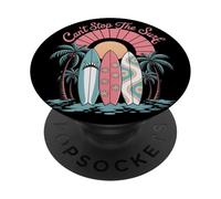 Vibes de Plage et Culture Surf Rétro PopSockets PopGrip Adhésif