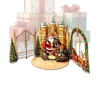 Vibhgtf 3D Holiday Cards - Thick 3D Festive Castle Keepsake | Christmas Winter Greeting Envelopes for Home Office School Classroom Party Church Mall