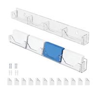 Vibhgtf Acrylic Business Card Holder - Wall Acrylic Storage Organizer Rack | Business Card Holder with Removable Dividers for Office School Meeting Room Reception Desk Postcards Brochure