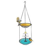 Vibhgtf Bain d'oiseaux - Suspendable avec Pompe Solaire | Mangeoire avec Fontaine pour Bain d'oiseaux - pour Colibri, Rouge-Gorge, Moineau, Terrasse, Pilier, Jardin, Balcon, Cour