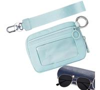 Vibhgtf Cartera Pequeña para Mujer - Monedero Con Tarjetero y Correa de Muñeca | Cartera Impermeable Con Ventana ID para Mujeres y Chicas, Viaje, USO Diario, bleu glace, Voir description, Voir