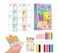 Vibhgtf Cartes postales Scratch Arts - Dessiner et gratter et | Ensemble de papier développé avec spatule pour peinture créative, activités artistiques pour enfants 6 ans à la maison et à l'école