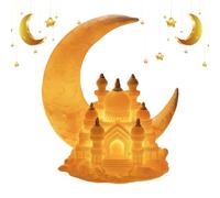 Vibhgtf Décoration de mosquée - Figurine 3D de festival du Moyen-Orient avec lumière LED | Statue décorative pour fêtes, collectionneurs, amateurs d'artisanat, maison, bureau, chambre, salon