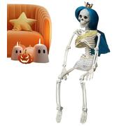 Vibhgtf Décoration de Squelette,Décorations de Squelette d'halloween - Squelette Effrayant avec des Cheveux colorés - Os réalistes du Corps Humain, Accessoires de Maison hantée pour la décoration d'