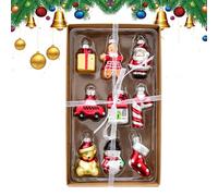 Vibhgtf Décorations de Noël - 9 pièces décorations d'arbre, Père Noël Bonhomme de neige suspendus | Exposition pour maison, balcon, salon, chambre, mur, seuil, fête d'hiver,