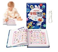 Vibhgtf Livre d'apprentissage de la langue chinoise - E-book parlant, exercices en mathématiques et en anglais, activités préscolaires | Jouet éducatif pour enfants pour lire et parler précocement