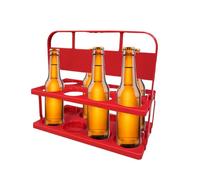 Vibhgtf Lot de 8 porte-bouteilles de bière - Porte-boissons portables - Seau à bière pour bière - Porte-gobelet avec poignée - Caisses de service et de rangement pliables, rouge, Voir description,