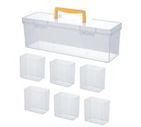 Vibhgtf Parts Organizer with Lid - Clear Compartment Storage Containers | Hardware Screws Nail Tool Case for Tools Tackle Jewelry Makeup Home Office Dorm Bathroom Garage