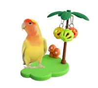 Vibhgtf Perch Perch for Cage - Chew Bells Enrichment Exercise Toy | Perch Cage Perch for Resting, for Cockatiels Parakeets Lovebirds Conures Small Medium Large Breeds