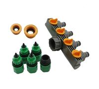 Vibhgtf Répartiteur d'eau, dérivation du contrôleur de valve de jardin à 4 voies, adaptateur de tuyau de jardinage avec valves de fermeture, connecteur de joint d'arrosage en PP pour la maison