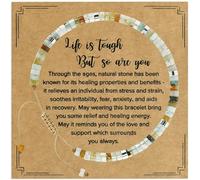 VIBILIA Bracelets de perles pour femme, cadeaux inspirants pour femme, bracelet de guérison en pierre naturelle, cadeau de rétablissement pour femme, maman, fille, épouse, amie, sœur, collègue de