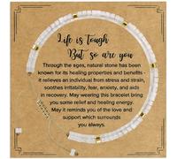 VIBILIA Bracelets de perles pour femme, cadeaux inspirants pour femme, bracelet de guérison en pierre naturelle, cadeau de rétablissement pour femme, maman, fille, épouse, amie, sœur, collègue de