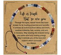 VIBILIA Bracelets de perles pour femme, cadeaux inspirants pour femme, bracelet de guérison en pierre naturelle, cadeau de rétablissement pour femme, maman, fille, épouse, amie, sœur, collègue de