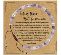 VIBILIA Bracelets de perles pour femme, cadeaux inspirants pour femme, bracelet de guérison en pierre naturelle, cadeau de rétablissement pour femme, maman, fille, épouse, amie, sœur, collègue de