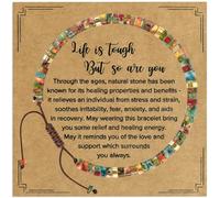 VIBILIA Bracelets de perles pour femme, cadeaux inspirants pour femme, bracelet de guérison en pierre naturelle, cadeau de rétablissement pour femme, maman, fille, épouse, amie, sœur, collègue de