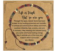 VIBILIA Bracelets de perles pour femme, cadeaux inspirants pour femme, bracelet de guérison en pierre naturelle, cadeau de rétablissement pour femme, maman, fille, épouse, amie, sœur, collègue de