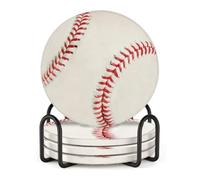 Vibiliyou Dessous de verre absorbant avec support et base en liège Motif baseball