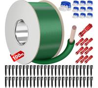 VIBINHO Câble Robot Tondeuse 100m Kit Complet avec 50 Piquets Sol, 10 Connecteurs & 10 Bornes - Fil Périmètre Haute Résistance pour Grands Jardins - Compatible Gardena, Husqvarna, Bosch, Worx