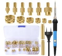VIBINHO Insert Fileté, Kit Fer à Souder 60W, 130 Pièces Inserts Taraudés M2/M3/M4/M5/M6/M8, pour Impression 3D et Réparation DIY