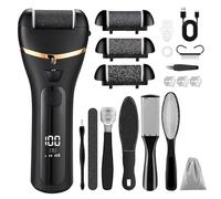 VIBINHO Rapeuse Pieds Électrique, Ponceuse Pied pour Callosités, 3 Vitesses Râpe Electrique Ponceuse, Pedicure Electrique Pied avec 3 Rouleaux
