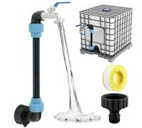 VIBINHO Robinet Cuve 1000L de 3/4'', IBC Raccord Cuve 1000 Litres de Col de Cygne de Cuve, Adaptateur pour IBC Cuve 1000L avec S60x6 Bouchon, Accessoires de Vanne pour IBC Cuve Exterieur Jardin