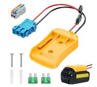 Vibit Adaptateur de roue électrique pour batterie au lithium Dewalt 20 V, adaptateur de batterie Peg-Perego Dewalt avec connecteur de faisceau de fils d'origine, adaptateur d'alimentation CC pour