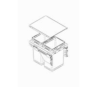 VIBO Poubelle coulissante 1 ou 2 seaux - Nombre de seaux : 2 - Contenance : 40 L - Pour caisson de largeur : 400 mm - Hauteur : 447 mm