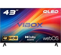 VIBOX UHD 4K 43 Pouces QLED Smart TV | WebOS | HDR10 | 3X HDMI, 2X USB | Dolby Audio| Compatible Fixation Murale | Télécommande gestuelle avec Commandes de Streaming