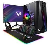 Vibox VI-16 PC Gamer - 22" Écran Pack - AMD Ryzen 3200GE Processeur 4GHz - Radeon Vega 8 Graphiques - 16Go RAM - 2To HDD - Windows 11 - WiFi Noir G