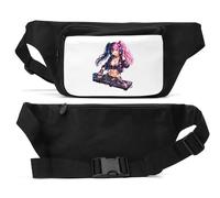 Vibrant Anime Sac banane unisexe pour femme DJ Portrait Noir