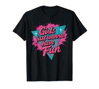 Vibrant années 1980 Girls Just Wanna Have Fun Party Vibe Throwback T-Shirt