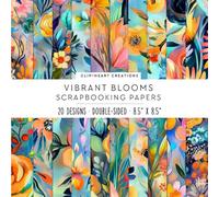 Vibrant Blooms Watercolor Floral Scrapbook Papers: For Scrapbooking, Double Sided Craft Paper, Decorative DIY Junk Journals, Decoupage