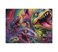 Vibrant Dinosaur Fantasy Artwork Puzzles pour Adultes Jeux Relaxants Défi Difficile Cadeaux De Noël Et d'anniversaire 52x38cm/1000pcs