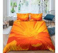 Vibrant fleur Parure de Lit 3 Pièces 3D Imprimée Microfibre Hypoallergique Nature photography style Housse de Couette avec 2 x Taies d'oreiller Respirante for couple amoureux Double（200x200cm）