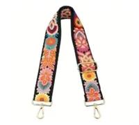Vibrant Floral Embroidered Adjustable Shoulder Strap for Purses, Handbags & Guitar Straps DIY Accessory for Women's Bags