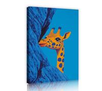Vibrant Girafe Toile Art Mural Impressions D’animaux Ludiques Oeuvre Safari Style Affiche Peinture Murale Pour Salon Enfants Chambre Décor 60x90cm Cadre intérieur