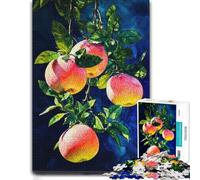 Vibrant Grapefruits Botanical Watercolor Art Puzzle en Bois, 1000 pièces