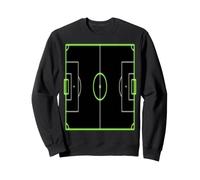 Vibrant Green Soccer Field Outline Football Pitch Sweatshirt